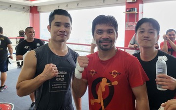Nhà vô địch Đinh Hồng Quân tập chung cùng Manny Pacquiao tại Philippines