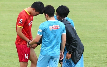 Hoàng Đức chấn thương, Văn Đức và Tấn Tài ghi bàn trong trận đấu nội bộ của ĐT Việt Nam