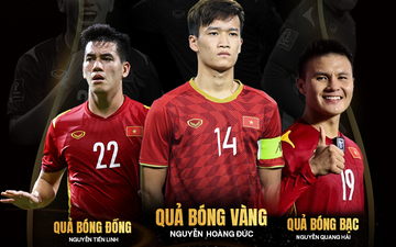 Cập nhật sự kiện Quả bóng vàng Việt Nam 2021: Hoàng Đức vượt Quang Hải, nhận QBV đầu tiên trong sự nghiệp