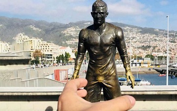 Bức tượng nổi tiếng của Ronaldo bị mòn nghiêm trọng ở vị trí "hiểm", thủ phạm nhanh chóng được xác định