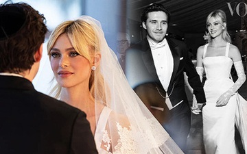 Bộ ảnh cưới thế kỷ đây rồi: Brooklyn Beckham hạnh phúc dẫn ái nữ tỷ phú trong bộ váy lộng lẫy như nữ thần vào lễ đường 91 tỷ