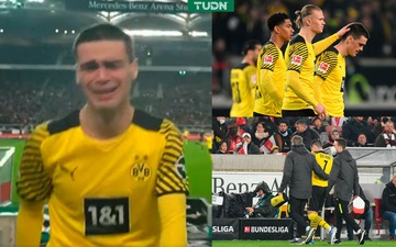 Sao trẻ Dortmund khóc mếu khi rời sân ngay phút thứ 2 vì chấn thương