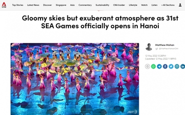 Truyền thông quốc tế ấn tượng với Lễ khai mạc SEA Games 31