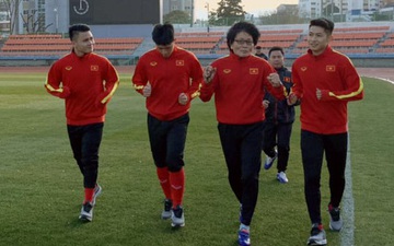 Quang Hải, Đình Trọng phải tập riêng trong buổi tập đầu tiên U23 Việt Nam trên đất Hàn Quốc