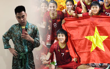 Đức Huy cảm động với tinh thần chiến đấu của các cô gái tuyển nữ Việt Nam, lầy lội đòi mặc đồ ngủ đi bão