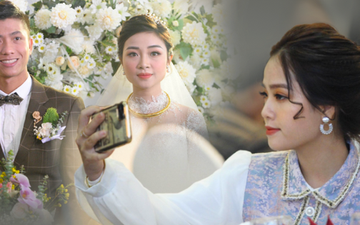 Bạn gái tin đồn của Quang Hải xinh đẹp tới dự lễ cưới của Văn Đức - Nhật Linh