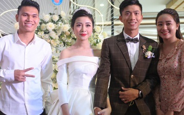 Xuân Mạnh cùng bạn gái tình cảm tại đám cưới Văn Đức - Nhật Linh, lấp lửng về chuyện kết hôn