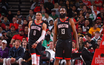 Song sát Russell Westbrook và James Harden cùng nhau tỏa sáng, Houston Rockets vượt qua Boston Celtics tại sân nhà